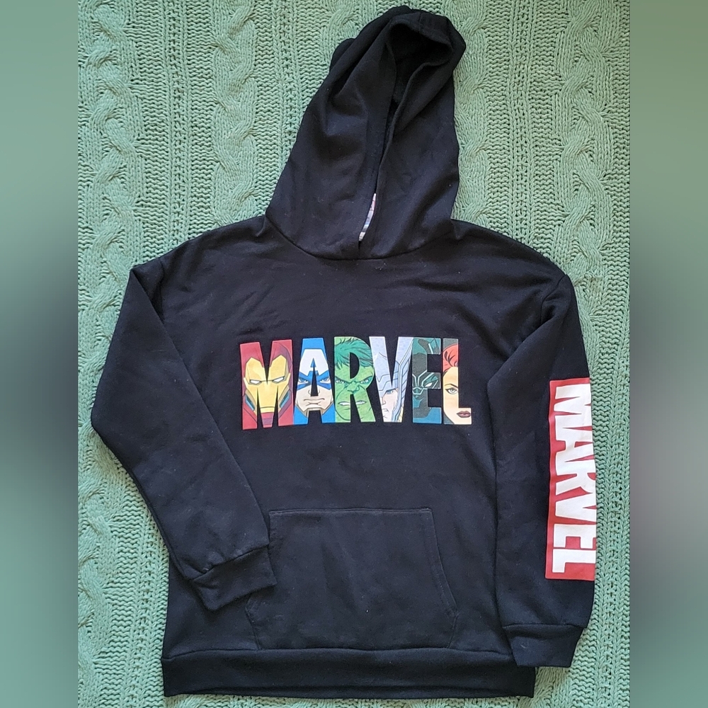 Marvel Black Hoodie with Vibrant Logo